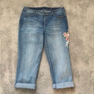 Kaari Blue Curvy Painted Boyfriend Jeans 18W